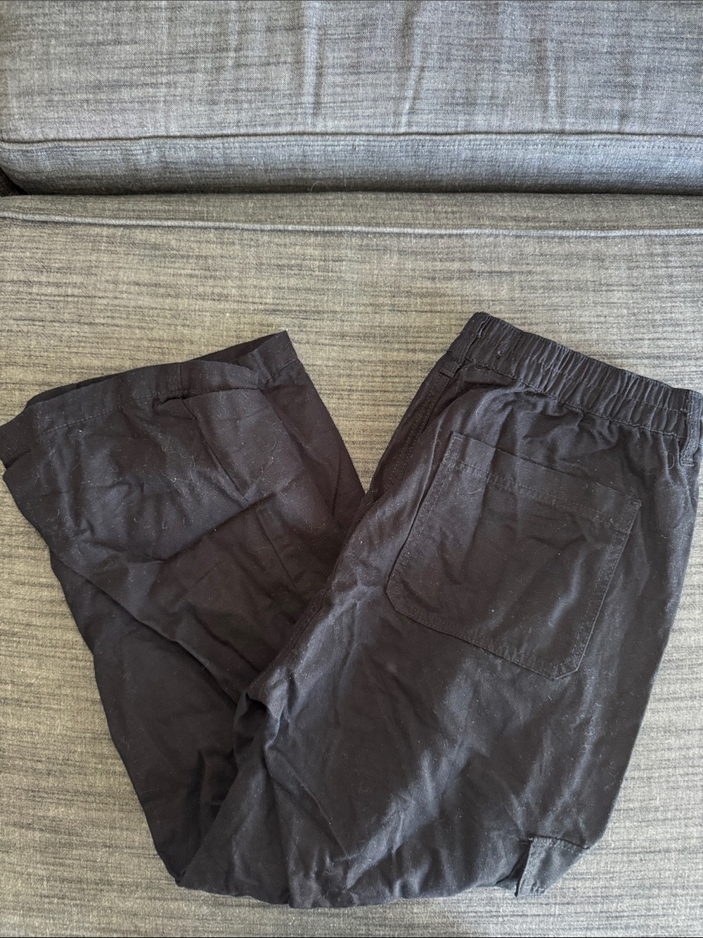 Aeropostale Black Women's Elastic-Waist Utility Straight Leg Cargo